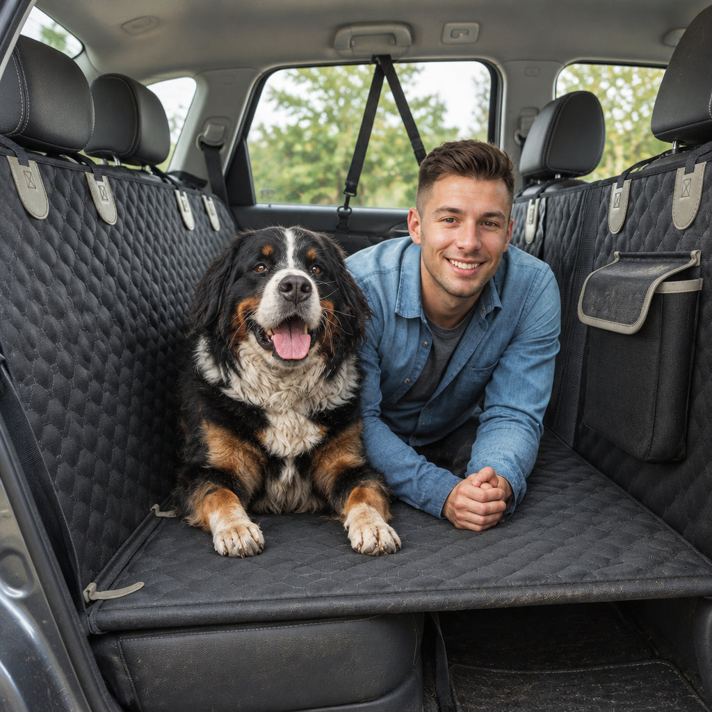 Heavy-Duty Dog Car Seat Cover with Back Seat Extender